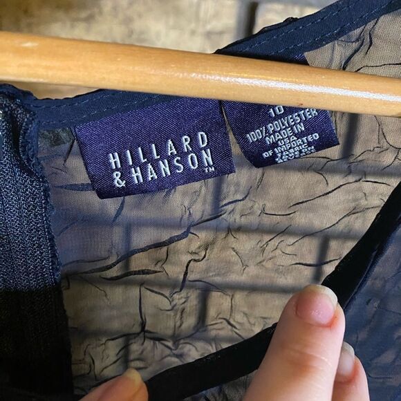 Hillard‎ and hanson cover up navy blue dress size 10 - Picture 3 of 5